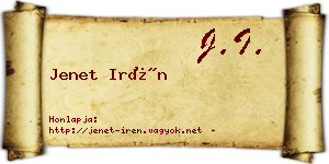 Jenet Irén névjegykártya